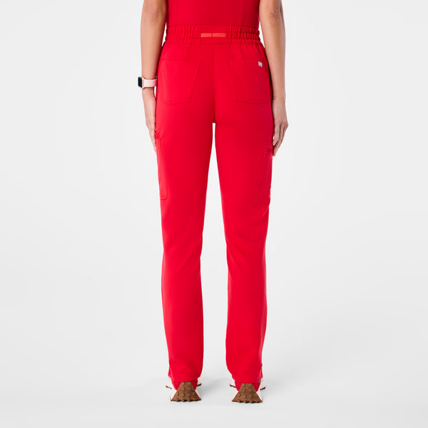 women's Pop Red High Waisted Dowa - Scrub Pants