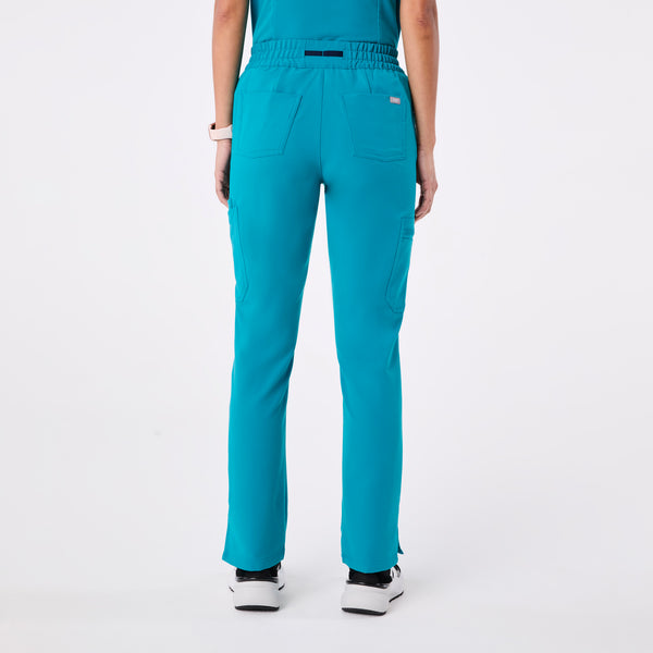 women's Teal High Waisted Dowa - Petite Scrub Pants