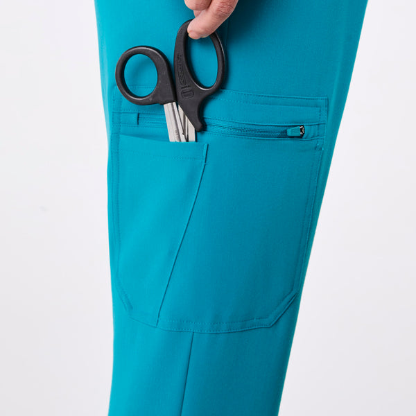 women's Teal High Waisted Dowa - Petite Scrub Pants