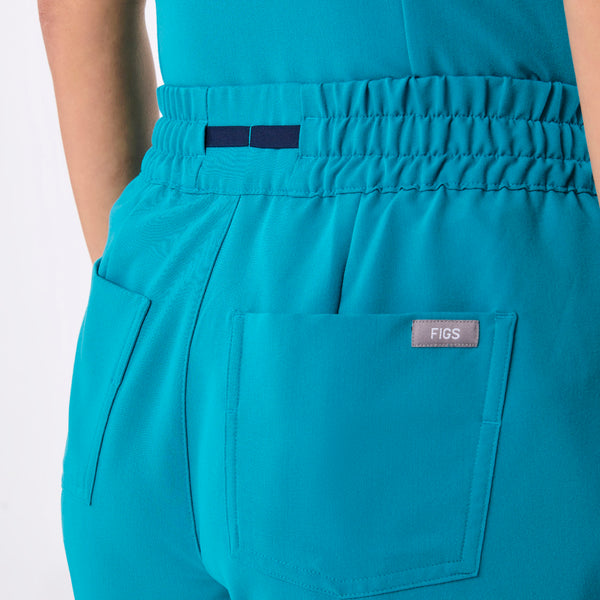 women's Teal High Waisted Dowa - Petite Scrub Pants