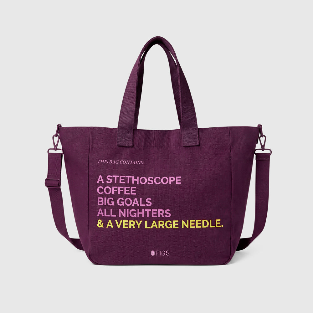 Deep Purple - A Very Large Needle Canvas Tote