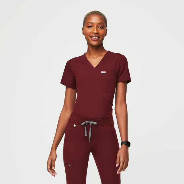 Women's Burgundy Catarina™ - Petite Scrub Top