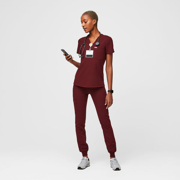 Women's Burgundy Catarina™ - Petite Scrub Top