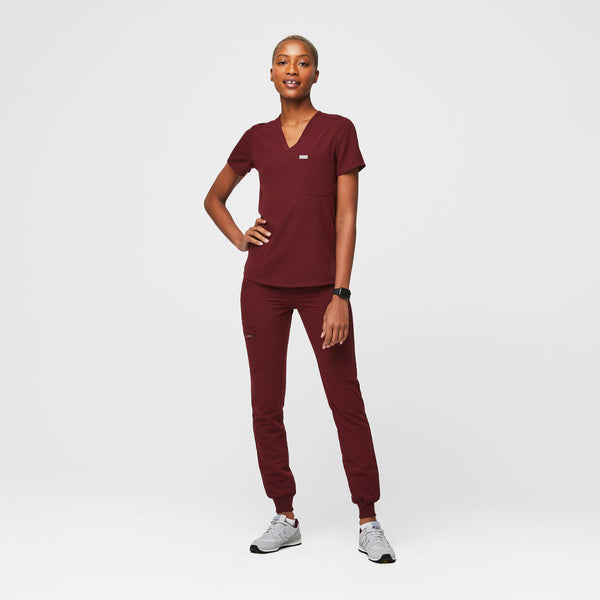 Women's Burgundy Catarina™ - Petite Scrub Top