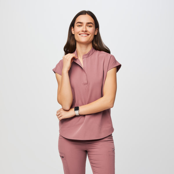 Women's Mauve Rafaela™ - Oversized  Scrub Top (3XL - 6XL)
