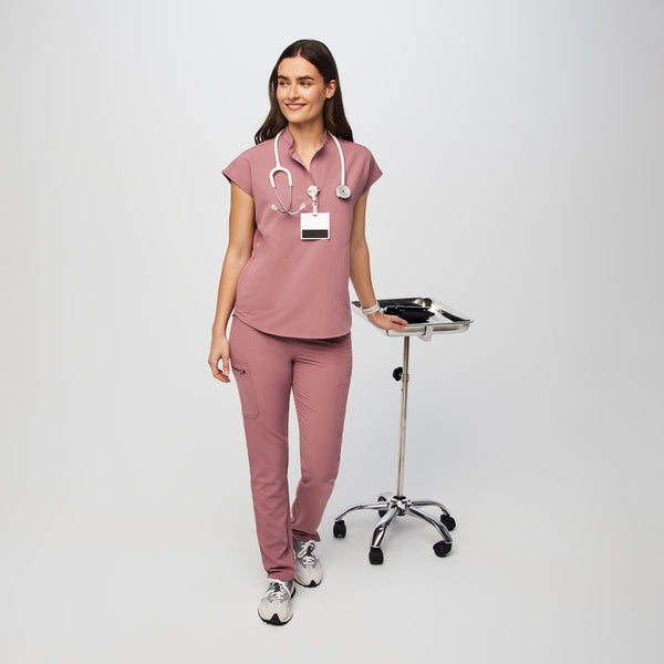 Women's Mauve Rafaela™ - Oversized  Scrub Top (3XL - 6XL)
