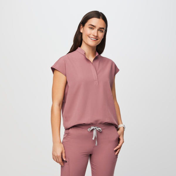 Women's Mauve Rafaela™ - Oversized  Scrub Top (3XL - 6XL)