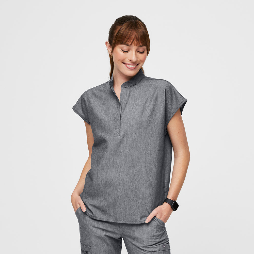 women's Graphite Rafaela™ - Oversized  Scrub Top (3XL - 6XL)