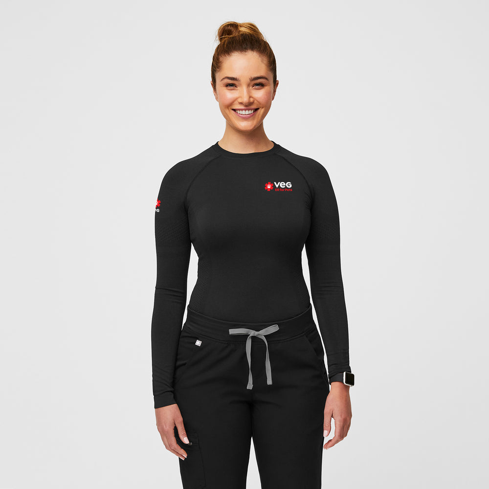 Women's Black VEG Salta Seamless - Long-Sleeve Underscrub