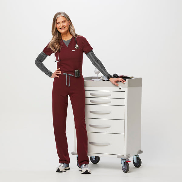 Women's Burgundy Livingston High-Rise - Straight-Leg Scrub Pant™