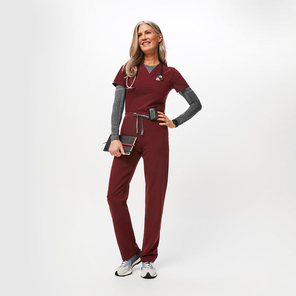 women's Burgundy Livingston™ High Waisted - Tall Basic Scrub Pants