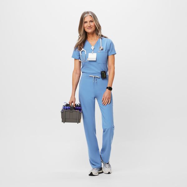 Women's Ceil Blue Livingston High-Rise - Petite Straight-Leg Scrub Pant™