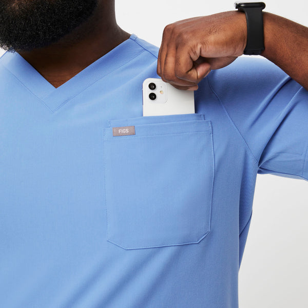 Men's Ceil Blue Leon-  Scrub Top™ (3XL - 6XL)