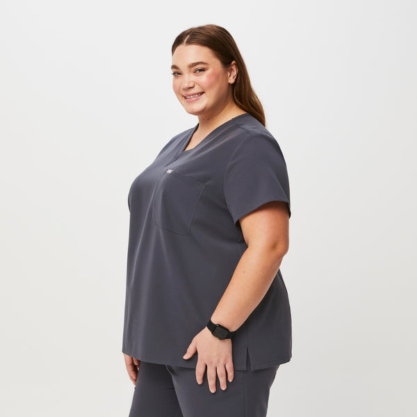 Women's Charcoal Catarina™-  Scrub Top (3XL - 6XL)
