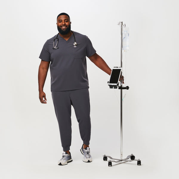 Men's Charcoal Leon-  Scrub Top™ (3XL - 6XL)