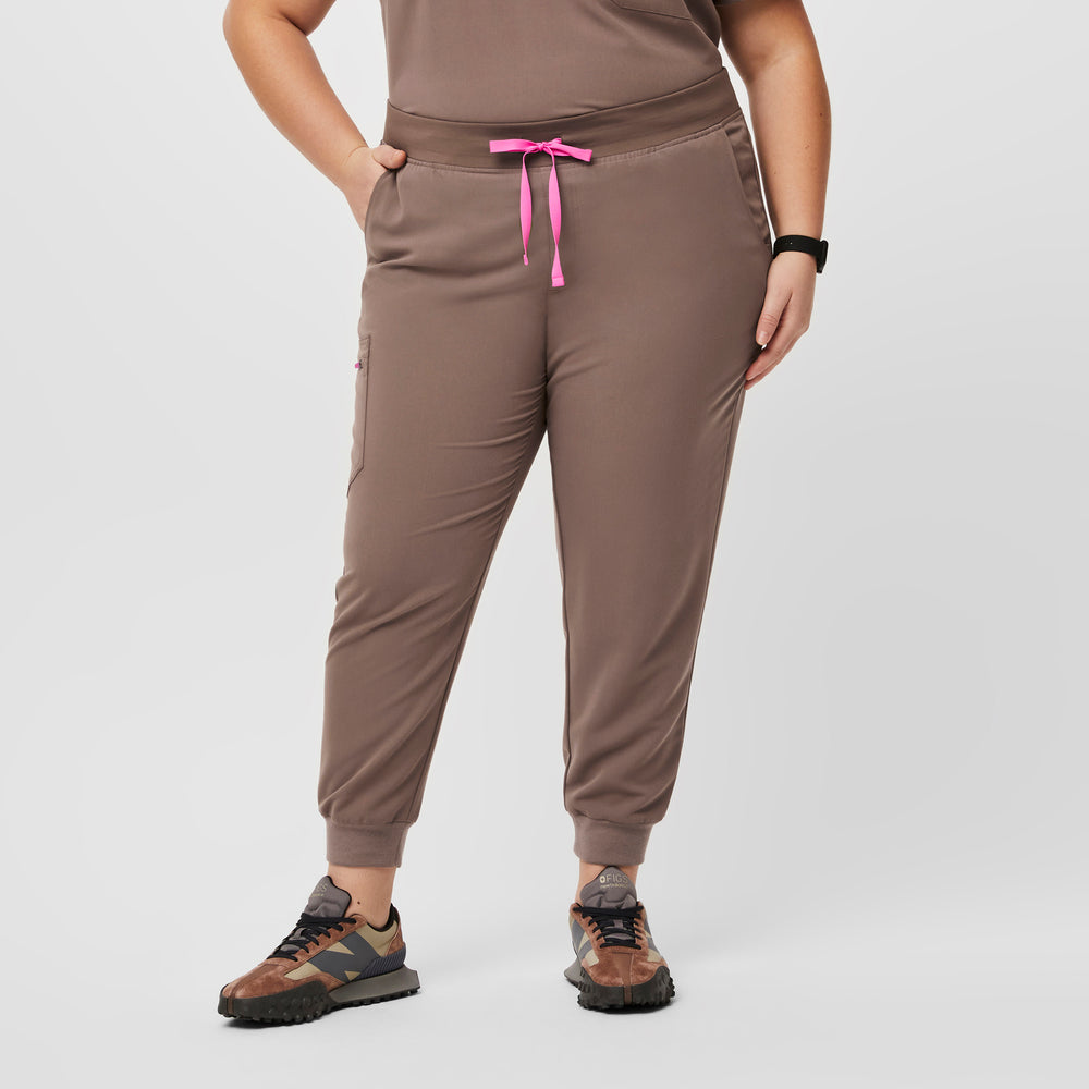 women's Smokey Taupe Zamora™ - Tall Jogger Scrub Pants (3XL - 6XL)
