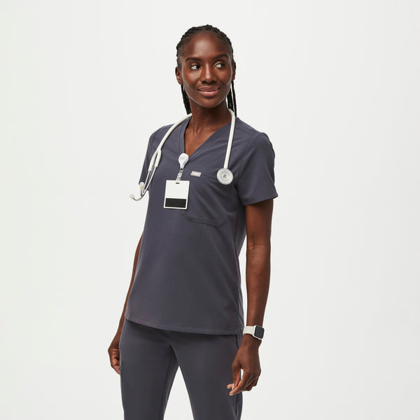 Women's Charcoal Catarina Scrub Top™