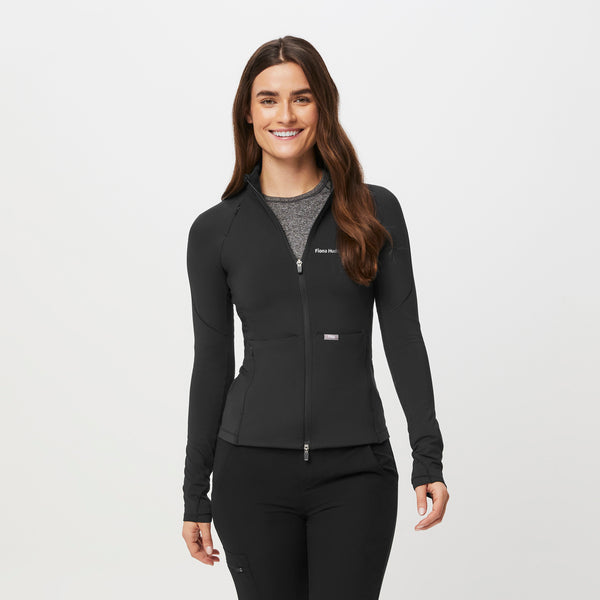 Women's Black ContourKnit Scrub Jacket