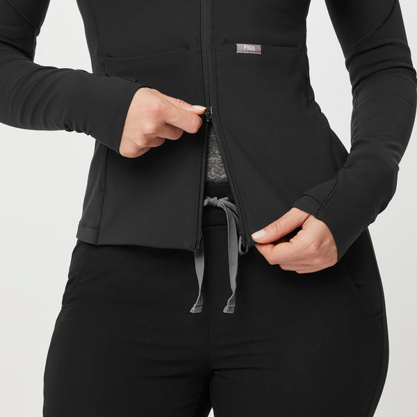 Women's Black ContourKnit Scrub Jacket