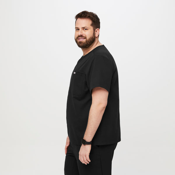 Men's Black Leon-  Scrub Top™ (3XL - 6XL)