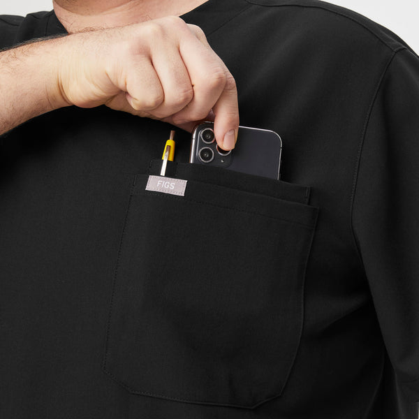 Men's Black Leon-  Scrub Top™ (3XL - 6XL)
