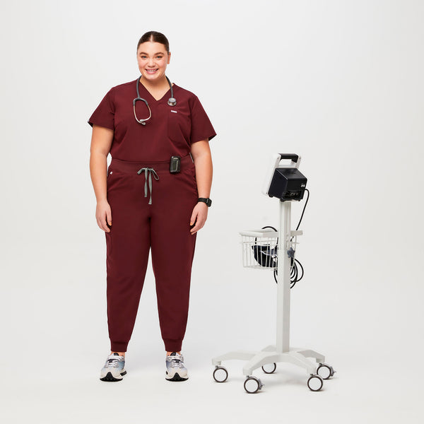 Women's Burgundy Zamora High-Rise™ - Tall Jogger Scrub Pant (3XL - 6XL)