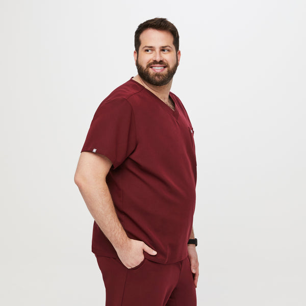Men's Burgundy Leon-  Scrub Top™ (3XL - 6XL)
