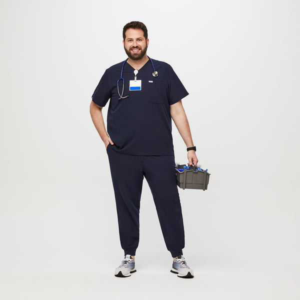 Men's Navy Leon-  Scrub Top™ (3XL - 6XL)