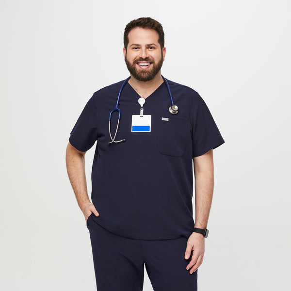Men's Navy Leon-  Scrub Top™ (3XL - 6XL)