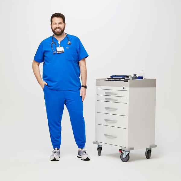Men's Royal Blue Leon-  Scrub Top™ (3XL - 6XL)