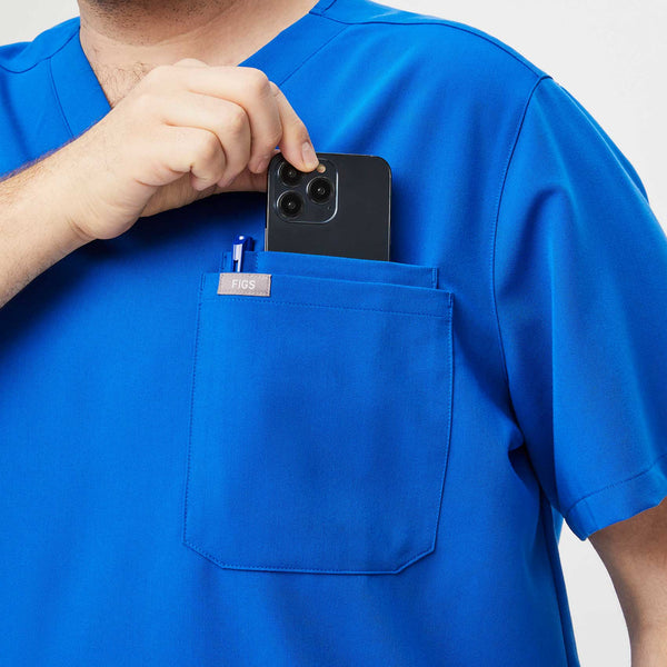 Men's Royal Blue Leon-  Scrub Top™ (3XL - 6XL)