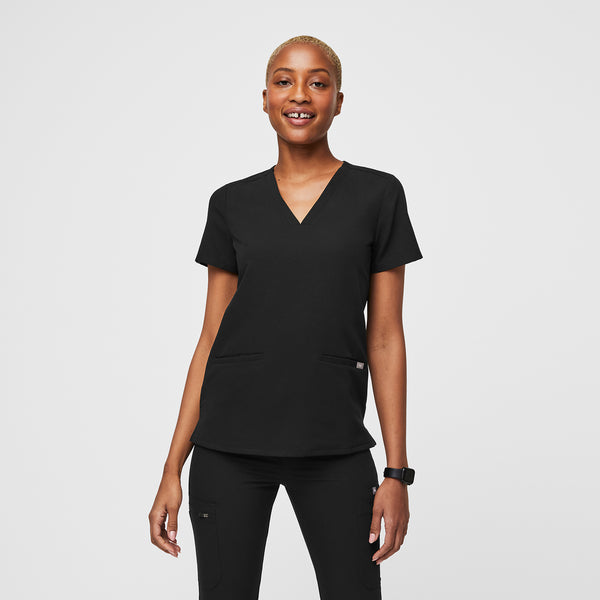 Women's Black Casma -  Scrub Top