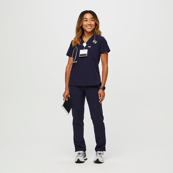 Women's Navy Petite Catarina Scrub Top™