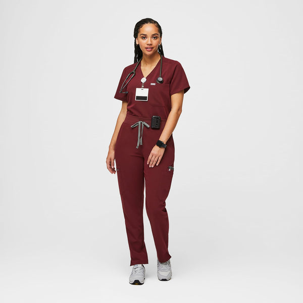 women's Burgundy Yola™ High Waisted 2.0 - Petite Skinny Scrub Pants