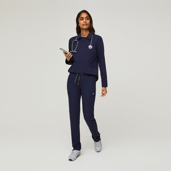 women's Navy Nala - Longsleeve ScrubPolo™