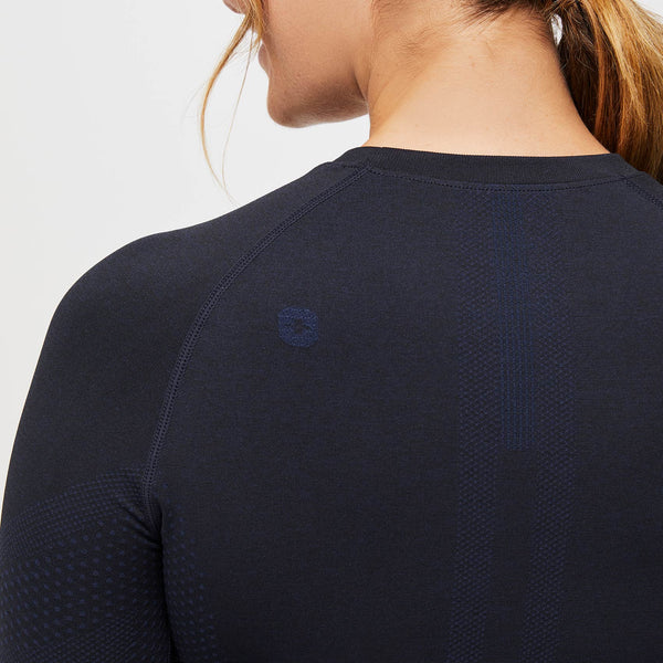 Women's Navy Salta Seamless - Long-Sleeve Underscrub (3XL-6XL)