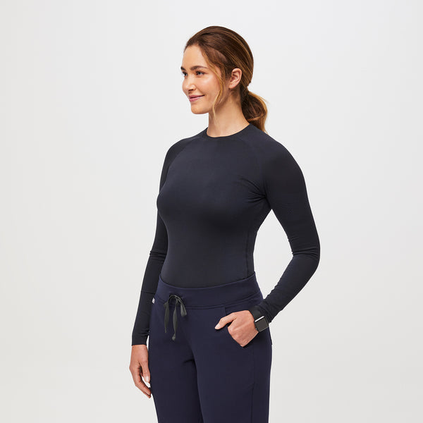 Women's Navy Salta Seamless - Long-Sleeve Underscrub (3XL-6XL)